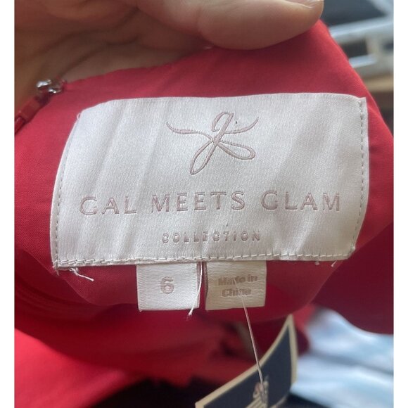 Gal Meets Glam Regina Square Neck Fit & Flare Dress “Venetian Red” 6 NWT - Picture 8 of 11